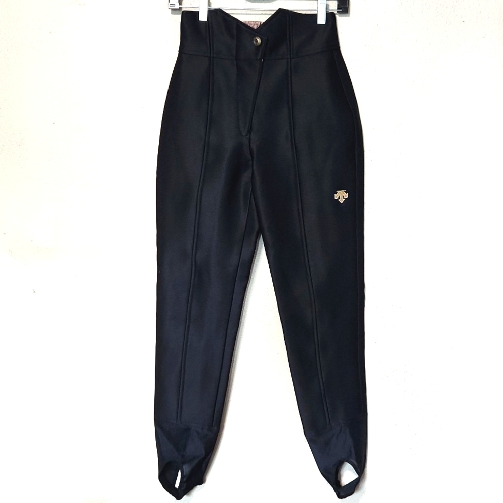 Vintage Descente 90's Stirrup Ski Snow Pants Black Pant Size 4 EUC